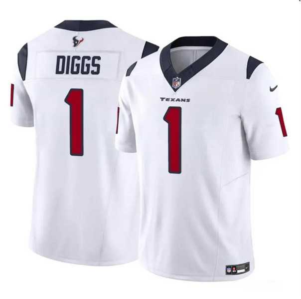 Youth Houston Texans #1 Stefon Diggs White 2024 F.U.S.E Vapor Untouchable Limited Stitched Jersey Dzhi